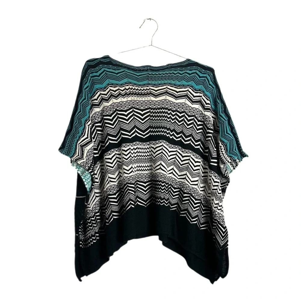 NEW MISSONI Zigzag Wool Blend Poncho One Size - Picture 2 of 6